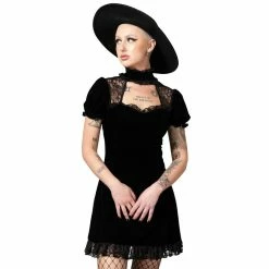 Killstar Velvet Mini Dress - Julienne Black