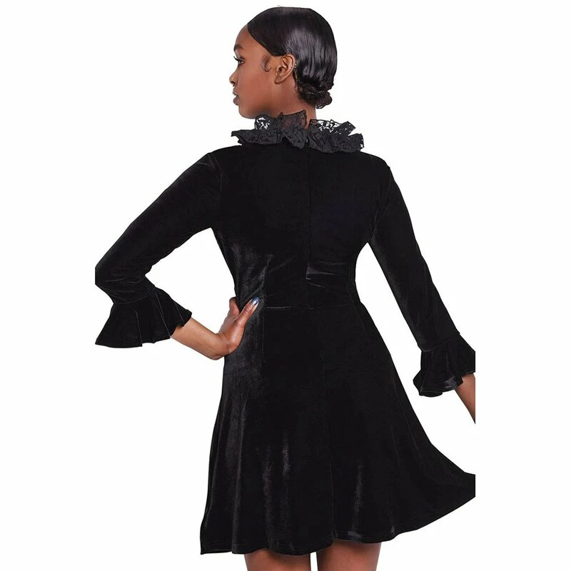 Killstar Velvet Mini Dress - Laid To Rest 3 Killstar Velvet Mini Dress - Laid To Rest - Image 3