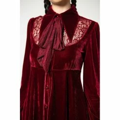 Killstar Velvet Mini Dress - Nymyra Blood -The Rock Shop - shop killstar velvet mini dress nymyra blood6