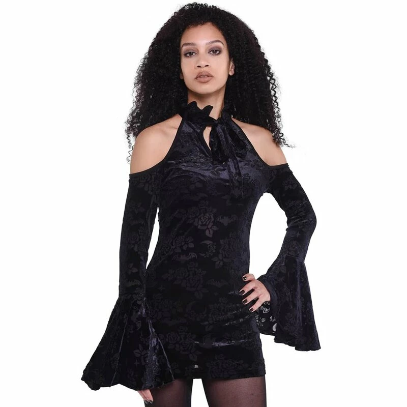 Killstar Velvet Tunika Mini Dress - Lia Morte 1 Killstar Velvet Tunika Mini Dress - Lia Morte