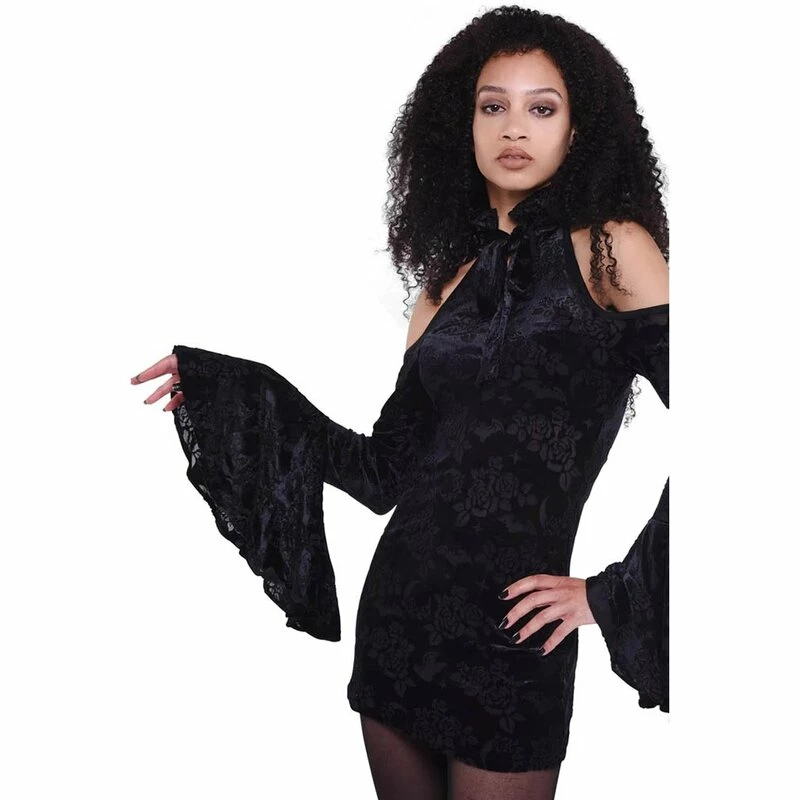 Killstar Velvet Tunika Mini Dress - Lia Morte 2 Killstar Velvet Tunika Mini Dress - Lia Morte - Image 2