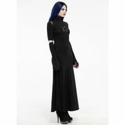 Punk Rave Maxi Dress - Black Widow -The Rock Shop - shop punk rave maxi dress black widow3
