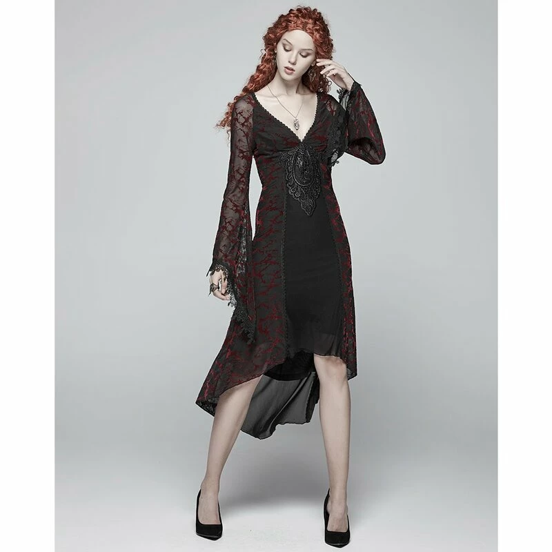 Punk Rave Mini Dress - Opium Red 2 Punk Rave Mini Dress - Opium Red - Image 2