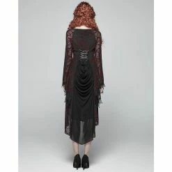 Punk Rave Mini Dress - Opium Red 8 Punk Rave Mini Dress - Opium Red -The Rock Shop - shop punk rave mini dress opium red3