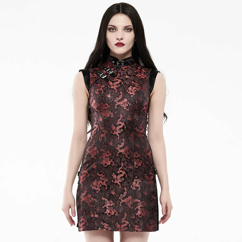 Punk Rave Mini Dress - Red Eden 1 Punk Rave Mini Dress - Red Eden