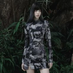 Punk Rave Mini Dress - Sinstress Matte