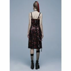 Punk Rave Strappy Dress - Velvet Imprints -The Rock Shop - shop punk rave strappy dress velvet imprints4