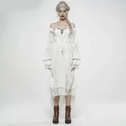 Punk Rave Victorian Dress - Duchess White
