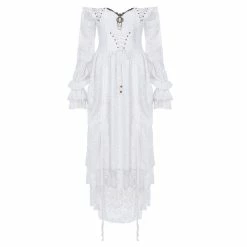 Punk Rave Victorian Dress - Duchess White -The Rock Shop - shop punk rave victorian dress duchess white4