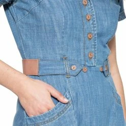 Queen Kerosin Denim Dress - Blanko -The Rock Shop - shop queen kerosin denim dress blanko5