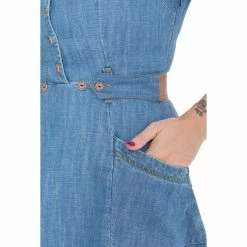 Queen Kerosin Denim Dress - Western -The Rock Shop - shop queen kerosin denim dress western4