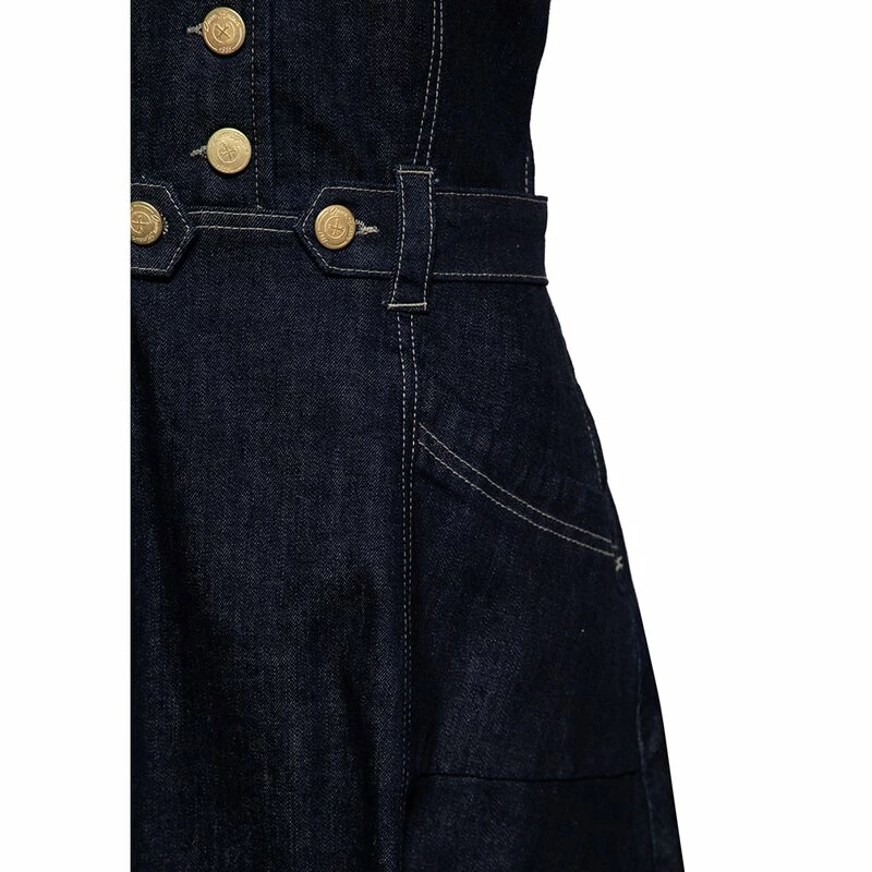 Queen Kerosin Denim Swing Dress - Flowers 4 Queen Kerosin Denim Swing Dress - Flowers - Image 4