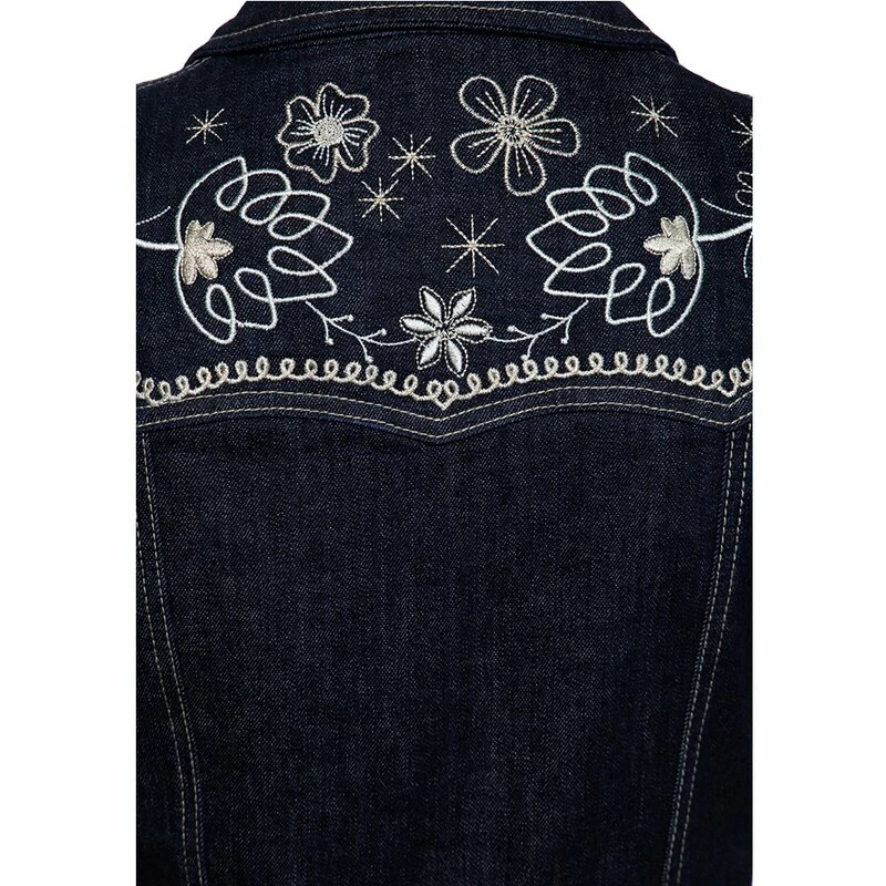 Queen Kerosin Denim Swing Dress - Flowers 6 Queen Kerosin Denim Swing Dress - Flowers - Image 6