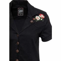 Queen Kerosin Denim Swing Dress - Western Black 8 Queen Kerosin Denim Swing Dress - Western Black -The Rock Shop - shop queen kerosin denim swing dress western black3