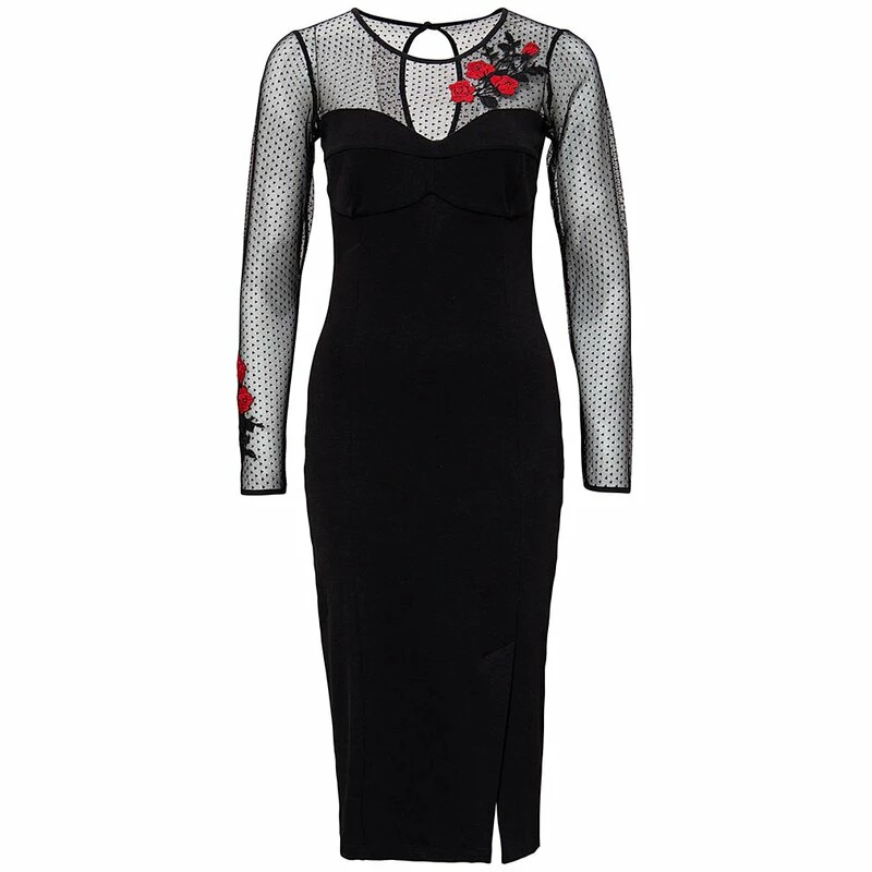 Queen Kerosin Pencil Dress - Roses 6 Queen Kerosin Pencil Dress - Roses - Image 6