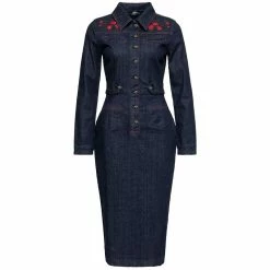 Queen Kerosin Pencil Dress - Western Roses