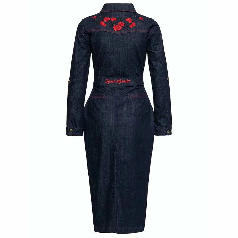 Queen Kerosin Pencil Dress - Western Roses 2 Queen Kerosin Pencil Dress - Western Roses - Image 2