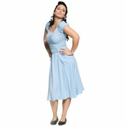 Queen Kerosin Swing Dress - Mid Blue