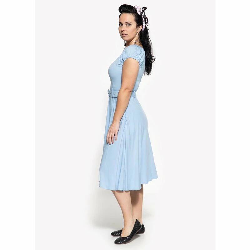 Queen Kerosin Swing Dress - Mid Blue 3 Queen Kerosin Swing Dress - Mid Blue - Image 3