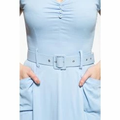 Queen Kerosin Swing Dress - Mid Blue 11 Queen Kerosin Swing Dress - Mid Blue -The Rock Shop - shop queen kerosin swing dress mid blue6