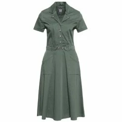 Queen Kerosin Swing Dress - Workwear Olive