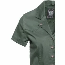 Queen Kerosin Swing Dress - Workwear Olive 7 Queen Kerosin Swing Dress - Workwear Olive -The Rock Shop - shop queen kerosin swing dress workwear olive3