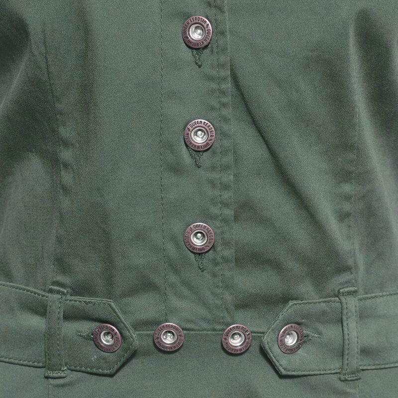 Queen Kerosin Swing Dress - Workwear Olive 4 Queen Kerosin Swing Dress - Workwear Olive - Image 4