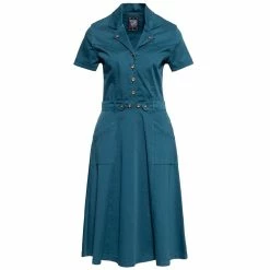 Queen Kerosin Swing Dress - Workwear Petrol