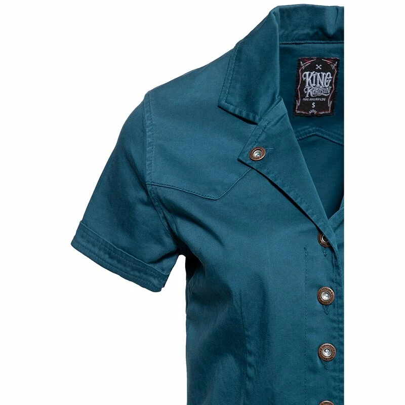 Queen Kerosin Swing Dress - Workwear Petrol 3 Queen Kerosin Swing Dress - Workwear Petrol - Image 3