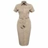 Queen Kerosin Workwear Dress - Blanko Khaki