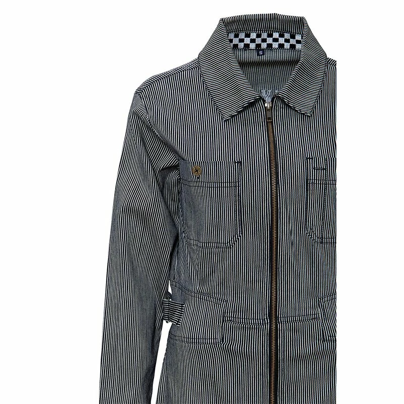 Queen Kerosin Workwear Dress - Speedway Queens Striped 3 Queen Kerosin Workwear Dress - Speedway Queens Striped - Image 3