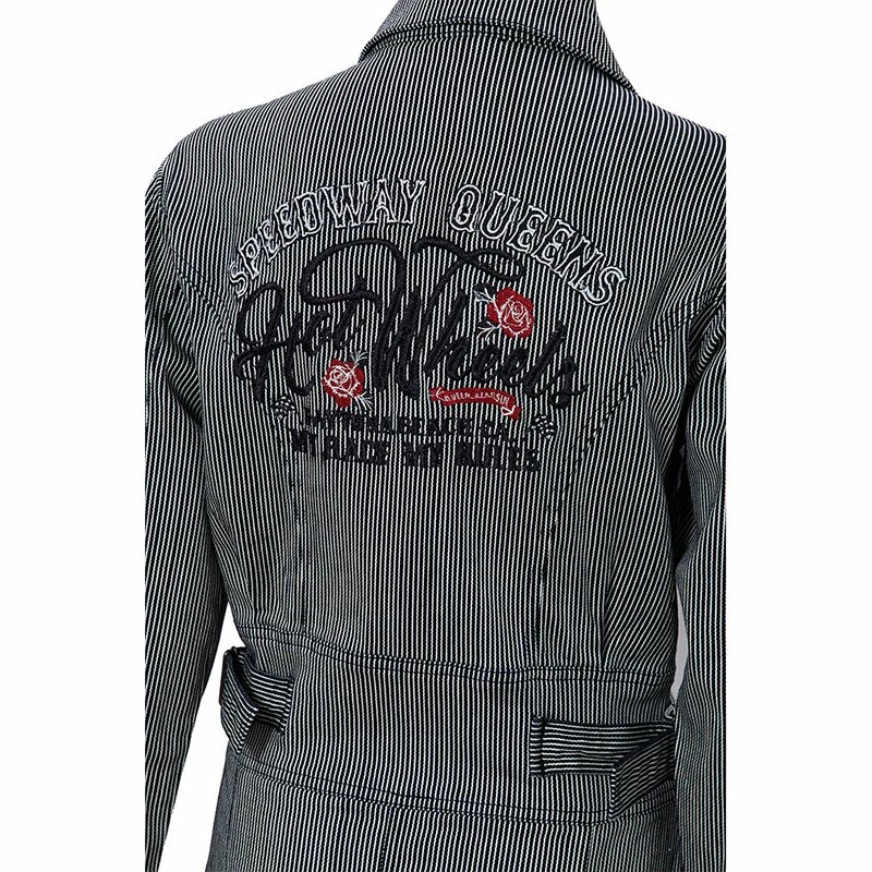 Queen Kerosin Workwear Dress - Speedway Queens Striped 5 Queen Kerosin Workwear Dress - Speedway Queens Striped - Image 5