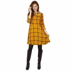 Voodoo Vixen Tartan Dress - Harley Shadow Yellow 5 Voodoo Vixen Tartan Dress - Harley Shadow Yellow -The Rock Shop - shop voodoo vixen tartan dress harley shadow yellow2