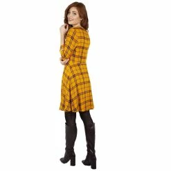 Voodoo Vixen Tartan Dress - Harley Shadow Yellow 7 Voodoo Vixen Tartan Dress - Harley Shadow Yellow -The Rock Shop - shop voodoo vixen tartan dress harley shadow yellow4
