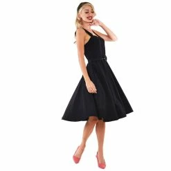 Voodoo Vixen Vintage Dress - Frenchie Flare Black