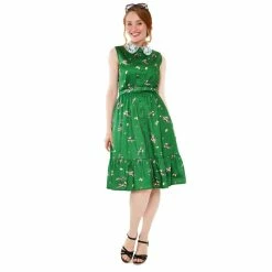 Voodoo Vixen Vintage Dress - Pinny Pine